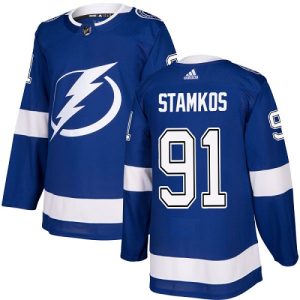 Enfant Maillot NHL Tampa Bay Lightning Steven Stamkos #91 Authentic Royal Bleu Domicile